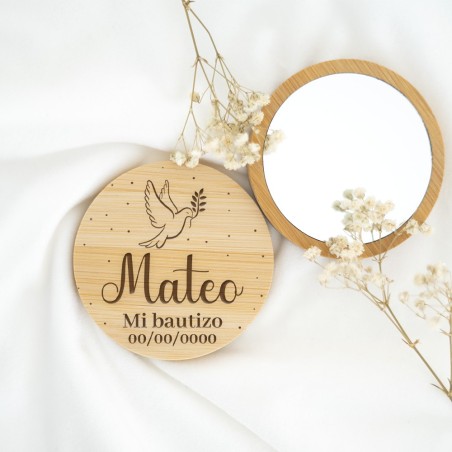 Espejo de madera personalizado - Paloma