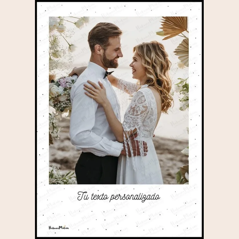 Lámina personalizada estilo Polaroid con foto – Tu texto · detalle