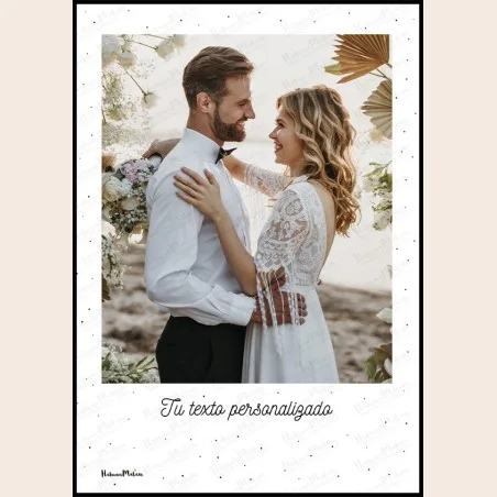 Lámina personalizada estilo Polaroid con foto – Tu texto · detalle