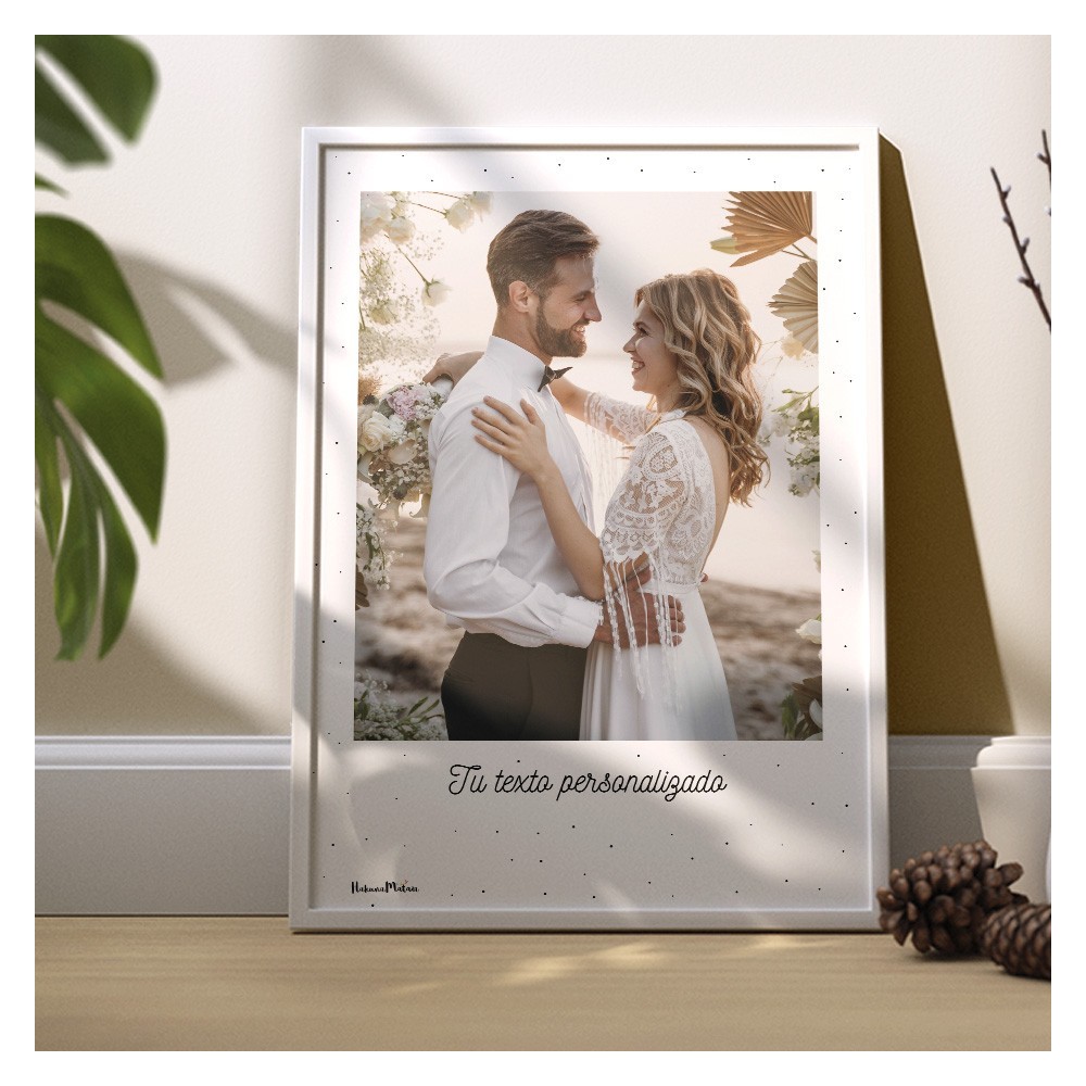 Lámina con foto - Tipo polaroid con texto editable
