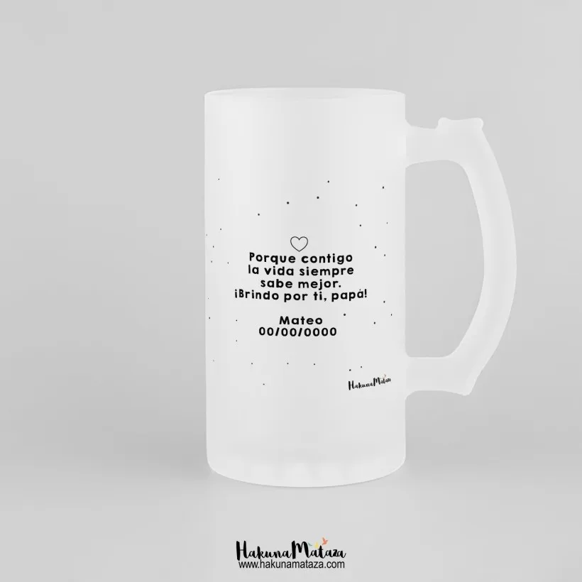 Jarra de cristal personalizada - Papá, eres la caña | Hakuna Mataza 2