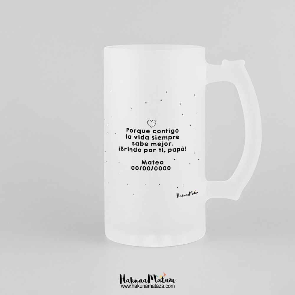 Jarra de cristal personalizada - Papá, eres la caña