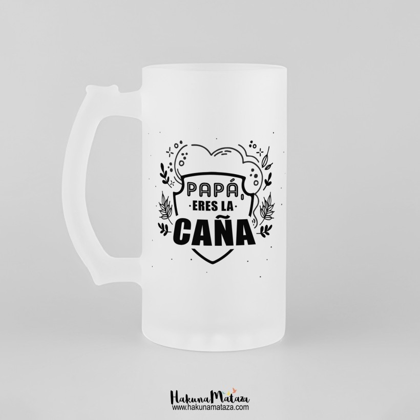 Jarra de cristal personalizada - Papá, eres la caña