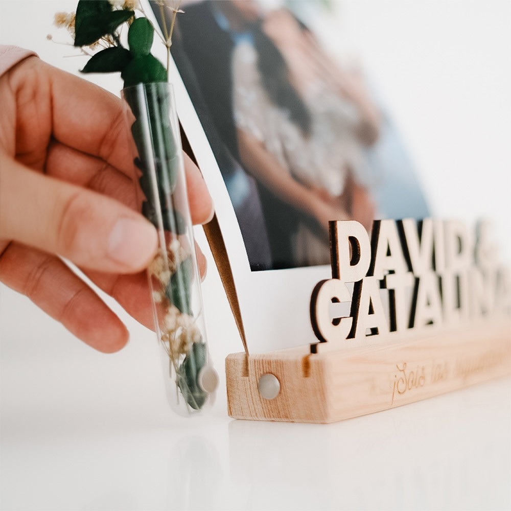 Portafotos de madera personalizado