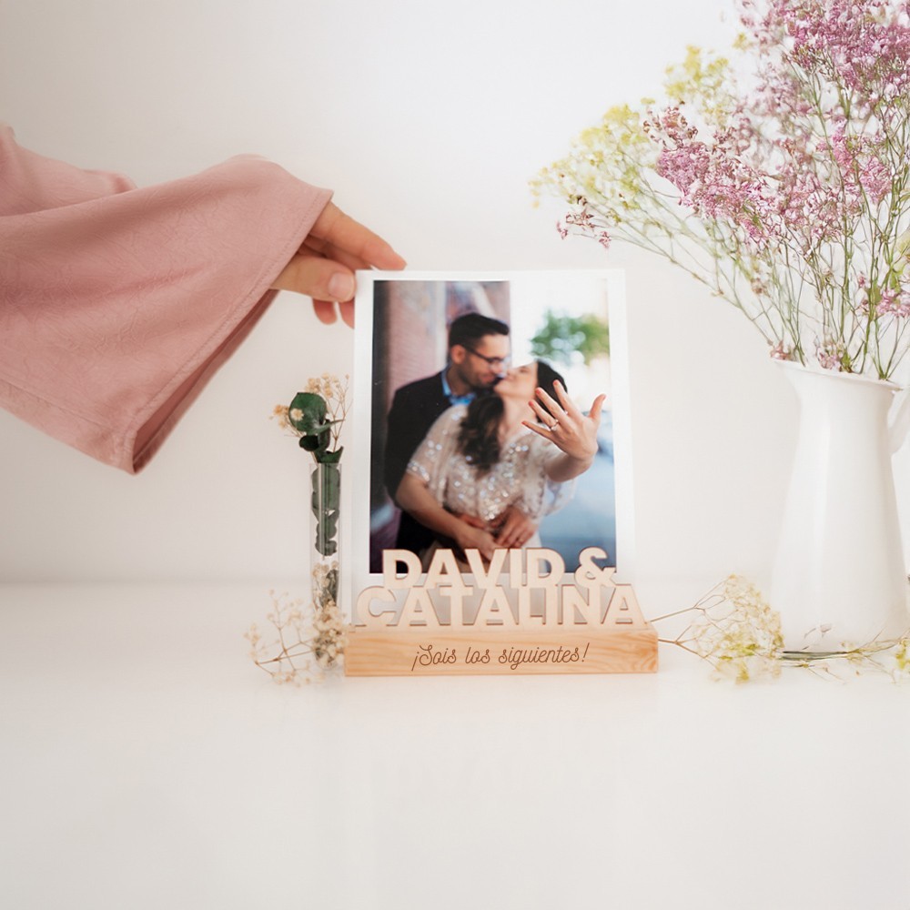 Portafotos de madera personalizado
