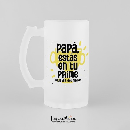 Jarra de cristal personalizada - Papá estás en tu prime