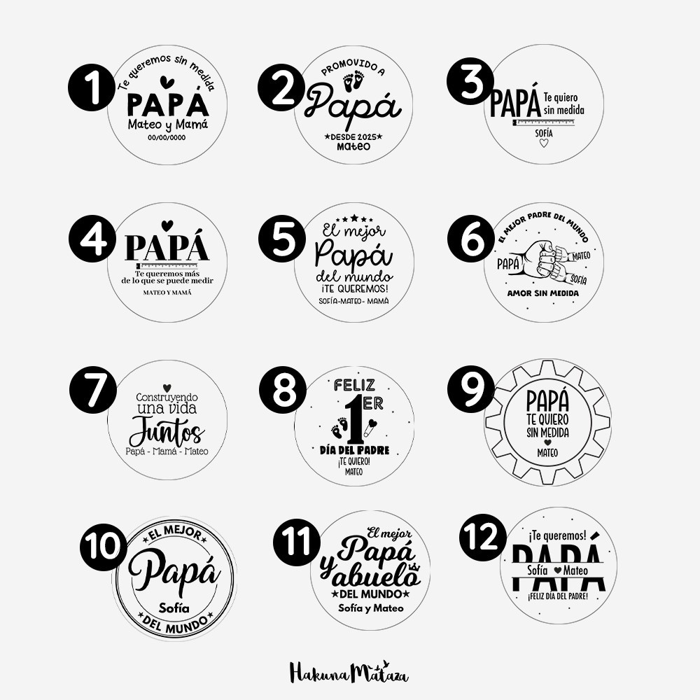 Flexómetro con placa de madera grabada