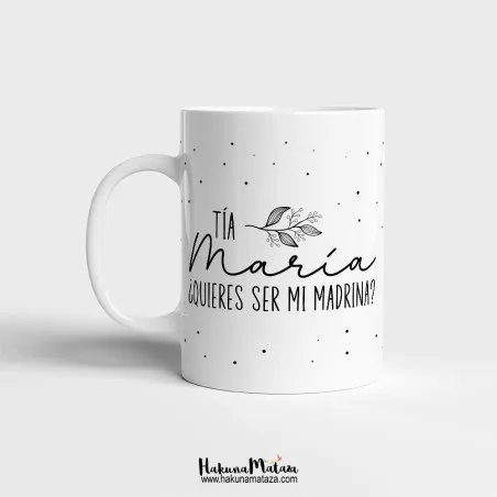 Taza personalizada - Quieres ser mi madrina, padrino o testigo | Hakuna Mataza
