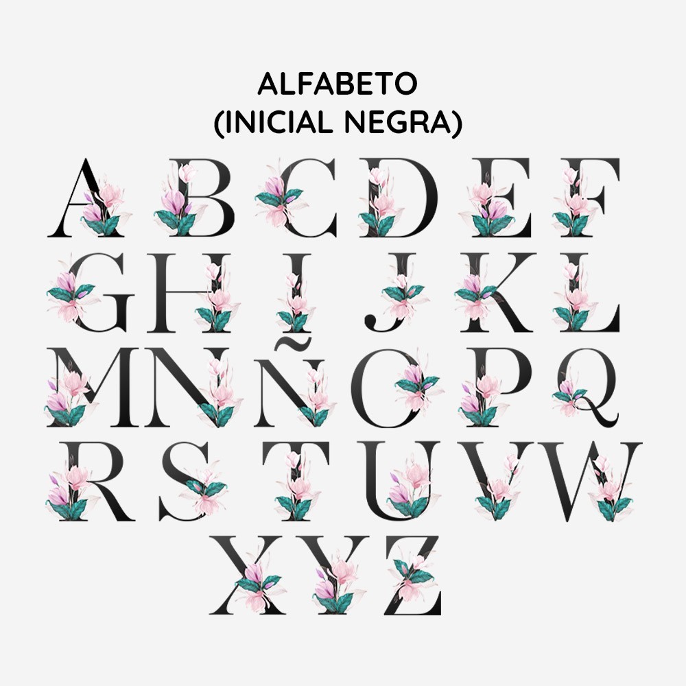 Estuche - Inicial floral y nombre