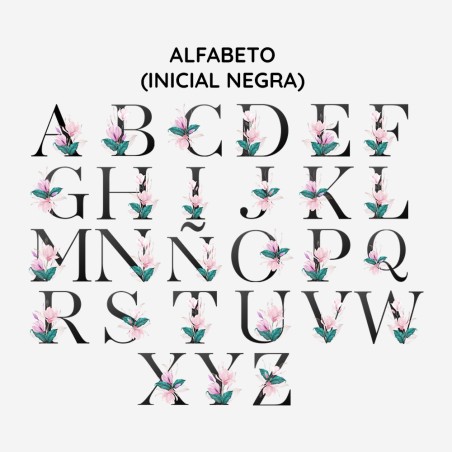 Estuche - Inicial floral y nombre