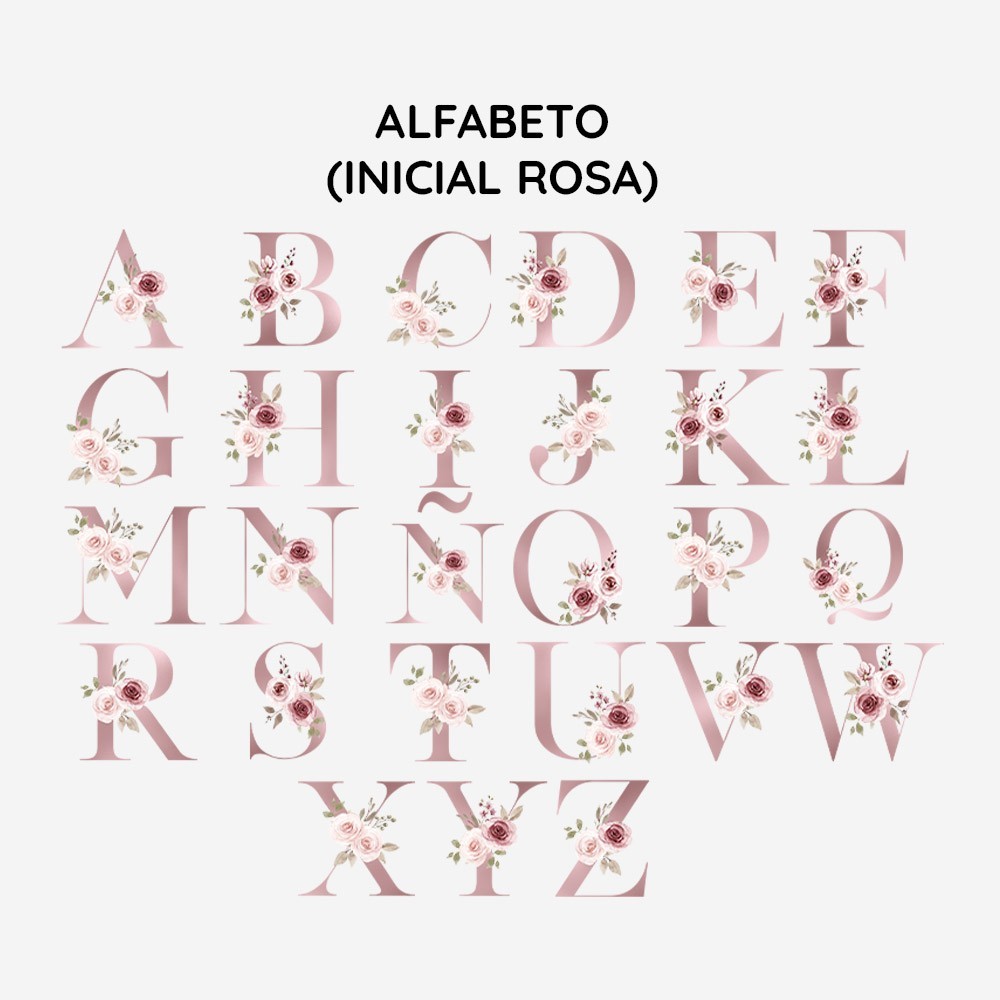 Estuche - Inicial floral y nombre