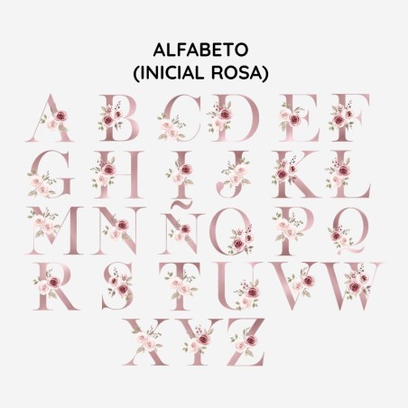 Estuche - Inicial floral y nombre