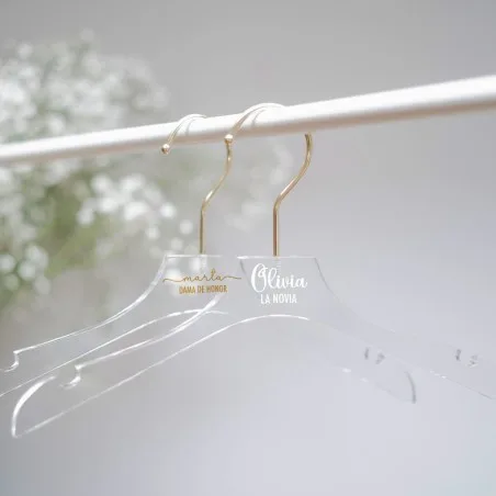 Percha acrílico transparente con vinilo · otra vista