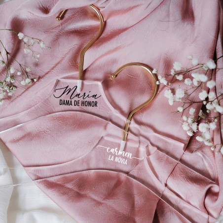 Percha acrílico transparente con vinilo