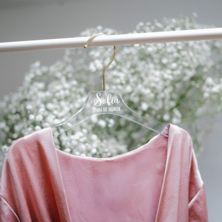 Percha acrílico transparente con vinilo