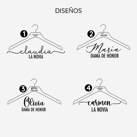 Percha acrílico transparente grabada