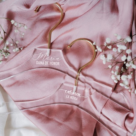 Percha acrílico transparente grabada