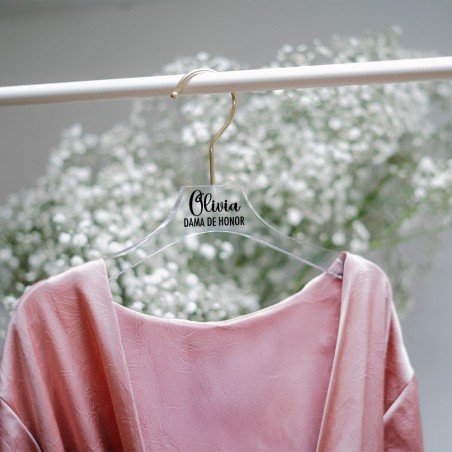 Percha acrílico transparente con vinilo