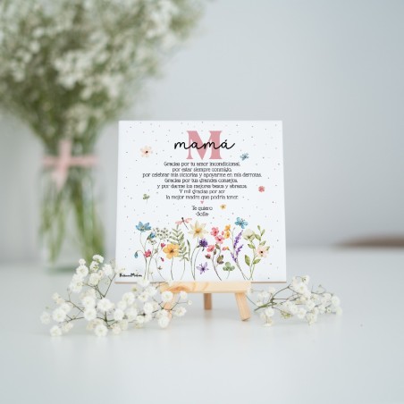 Azulejo personalizado - Inicial floral