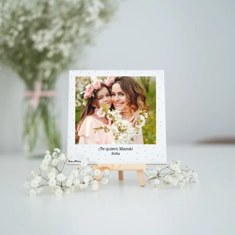 Azulejo personalizado con foto tipo polaroid y frase | Hakuna Mataza