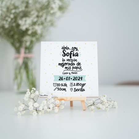 Azulejo personalizado - Natalicio - Soy la versión mejorada