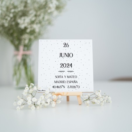 Azulejo personalizado - Fecha y coordenadas geográficas Azulejo personalizado - Fecha y coordenadas geográficas