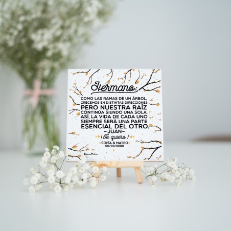 Azulejo personalizado - Hermano / hermana como las ramas de un árbol