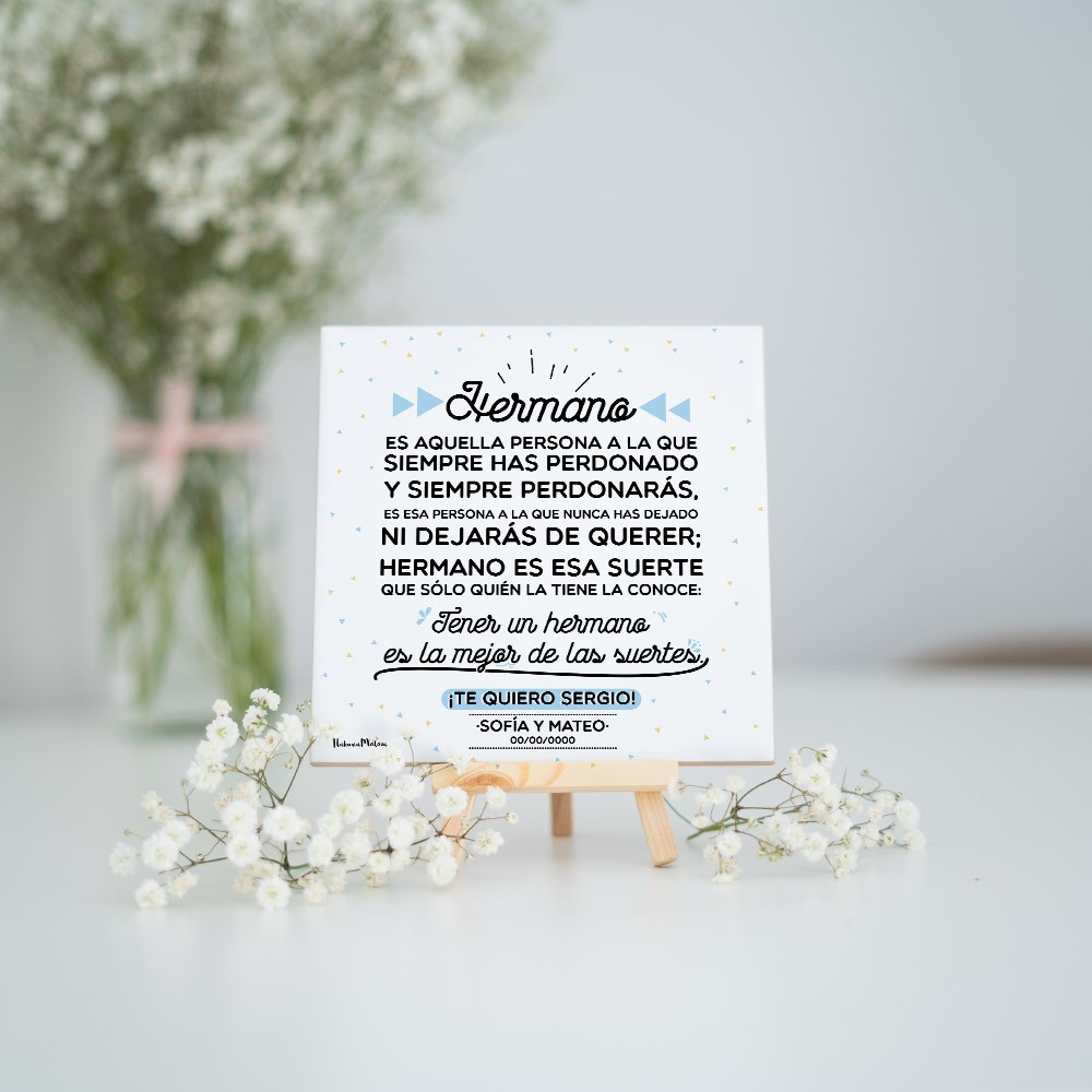 Azulejo personalizado - Tener un hermano o hermana
