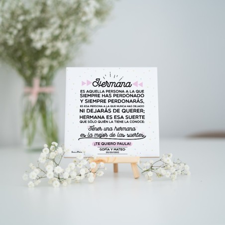 Azulejo personalizado - Tener un hermano / hermana Azulejo personalizado - Tener un hermano / hermana