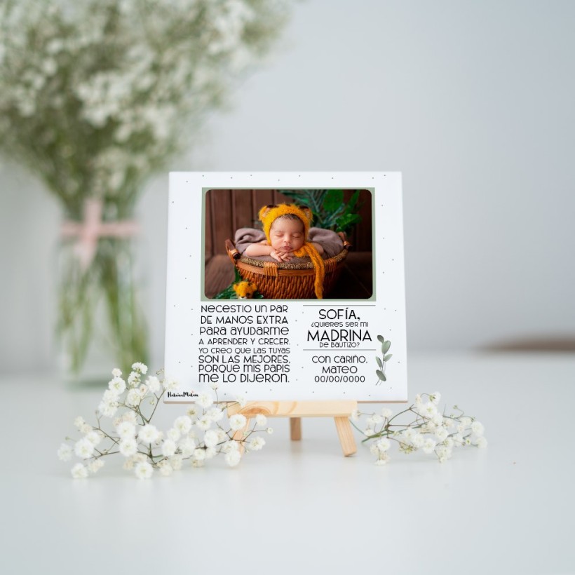 Azulejo personalizado - ¿Quieres ser mi madrina o padrino...