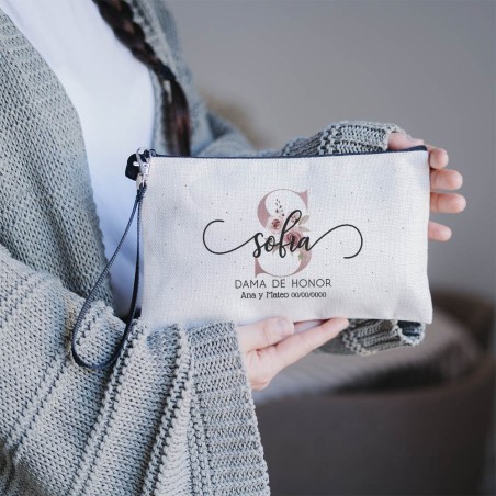 Estuche - Inicial floral y nombre