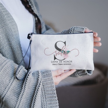 Estuche - Inicial floral y nombre