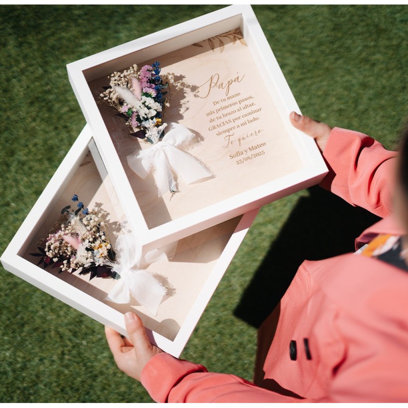 Marco de madera dedicado personalizado - Diseño floral