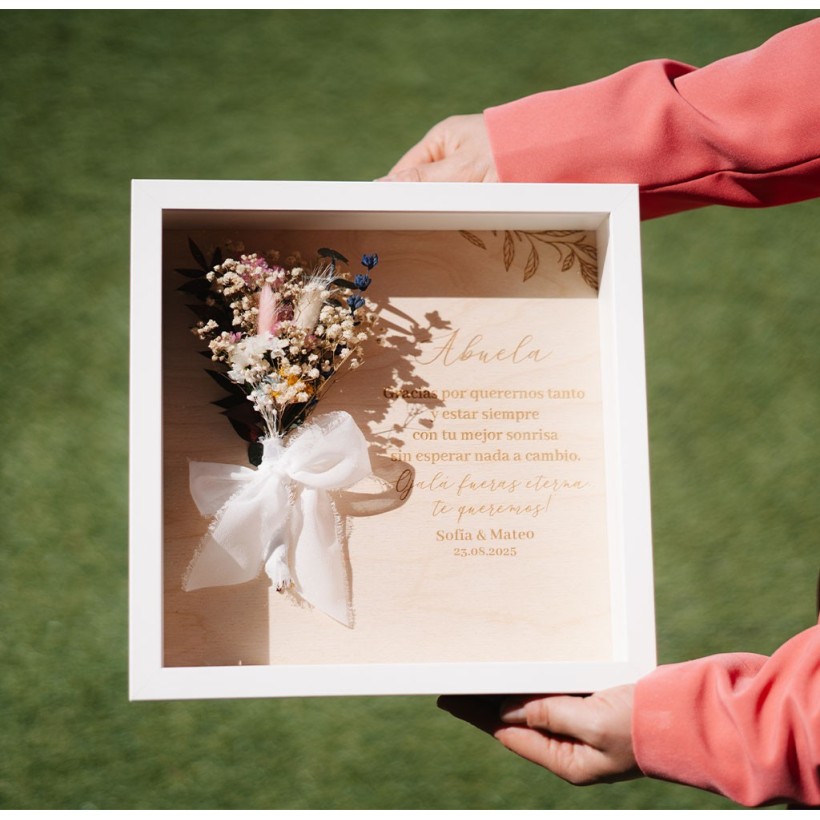 Marco personalizado - Dedicatoria floral