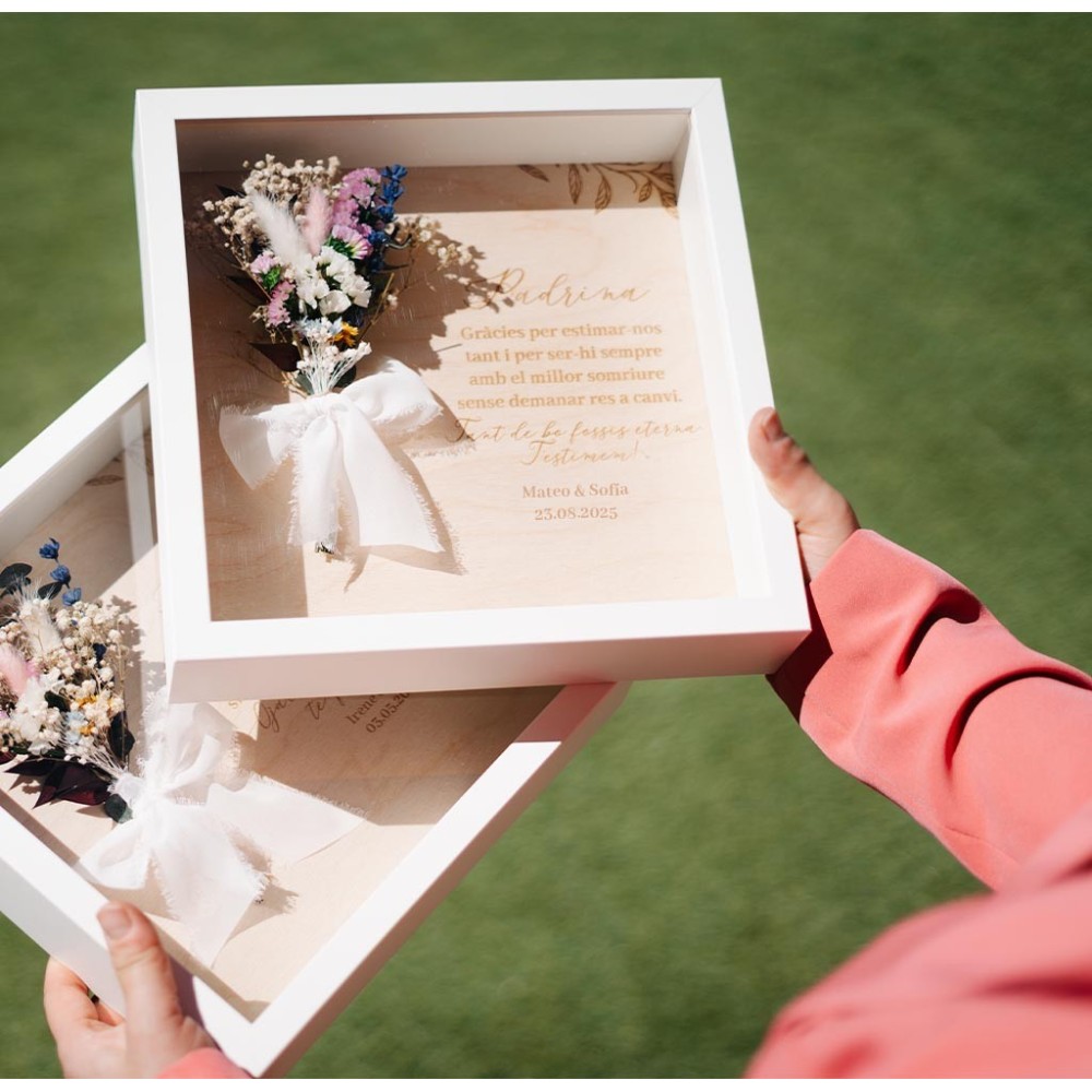 Marco personalizado - Dedicatoria floral