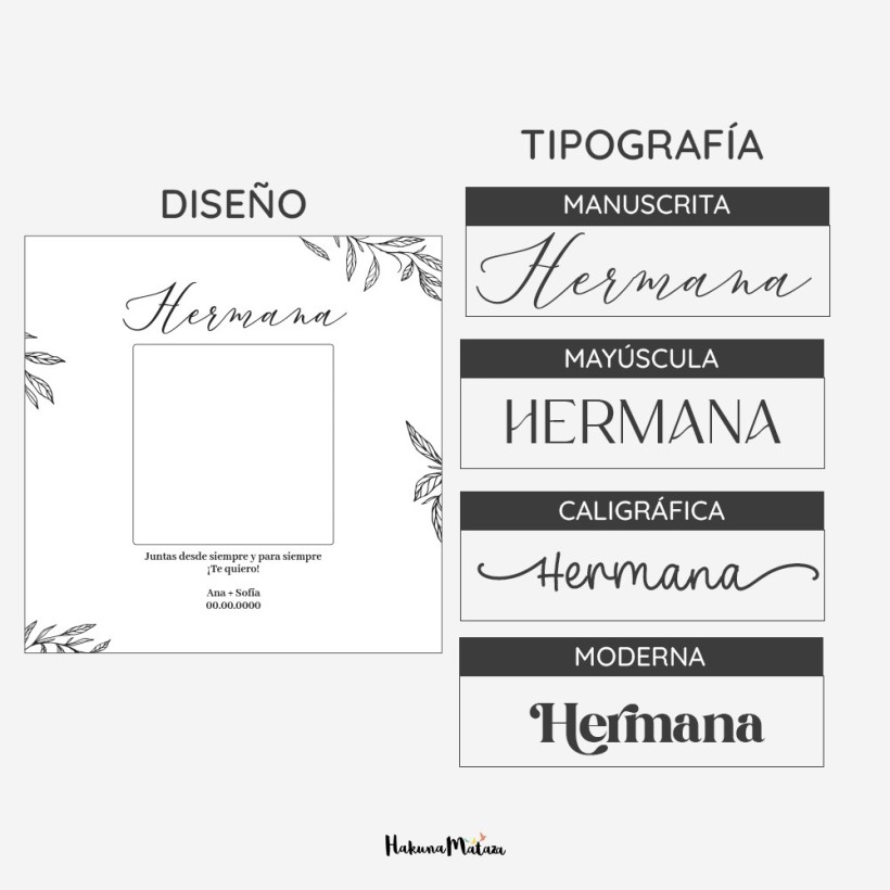 Marco de madera dedicado personalizado - Diseño ramas Marco de madera dedicado personalizado - Diseño ramas