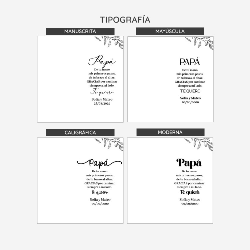 Marco personalizado - Dedicatoria floral 2