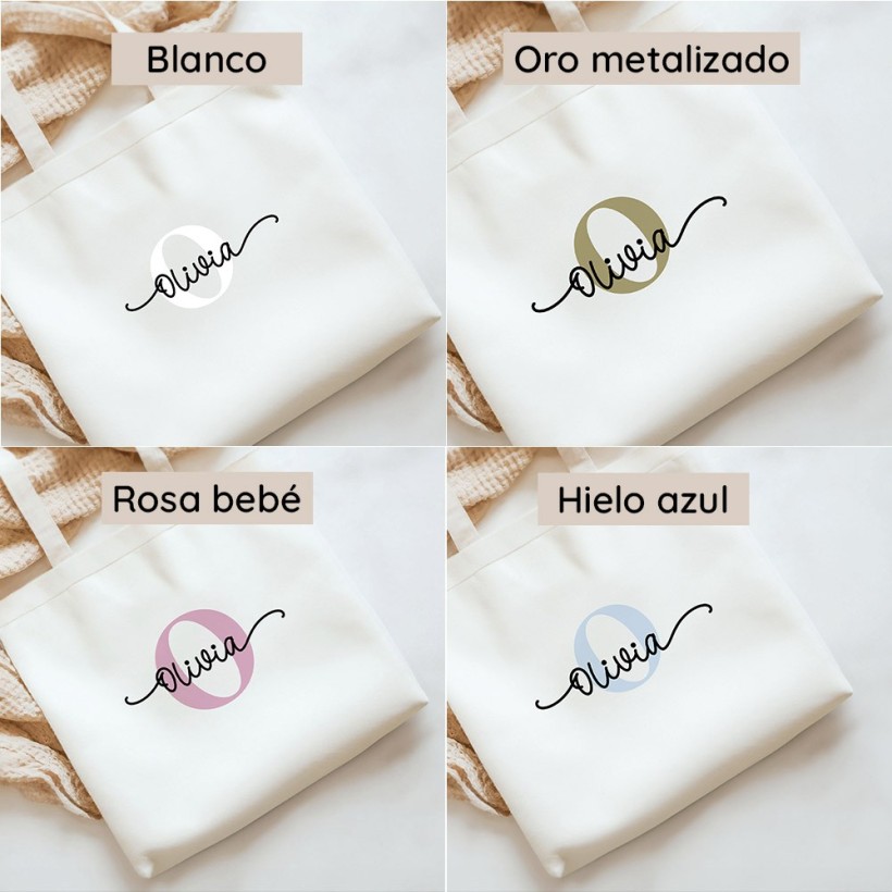 Tote Bag personalizado - Inicial y Nombre Tote Bag personalizado - Inicial y Nombre