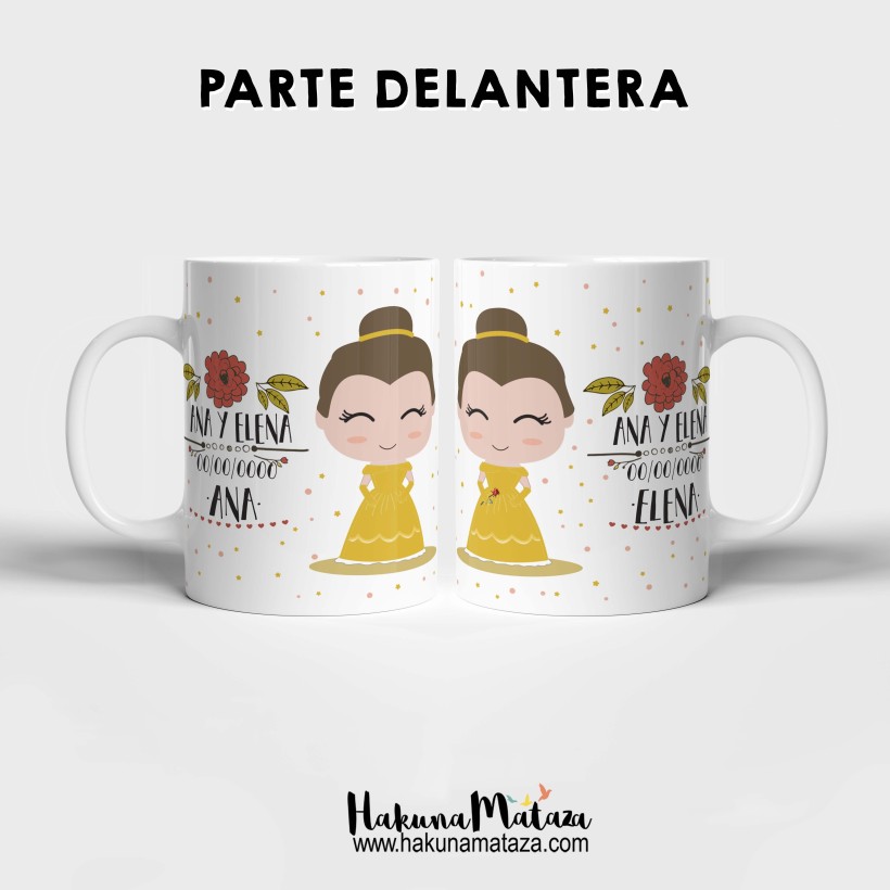 Pack de tazas personalizadas - Bella y Bestia (pareja) Pack de tazas personalizadas - Bella y Bestia (pareja)
