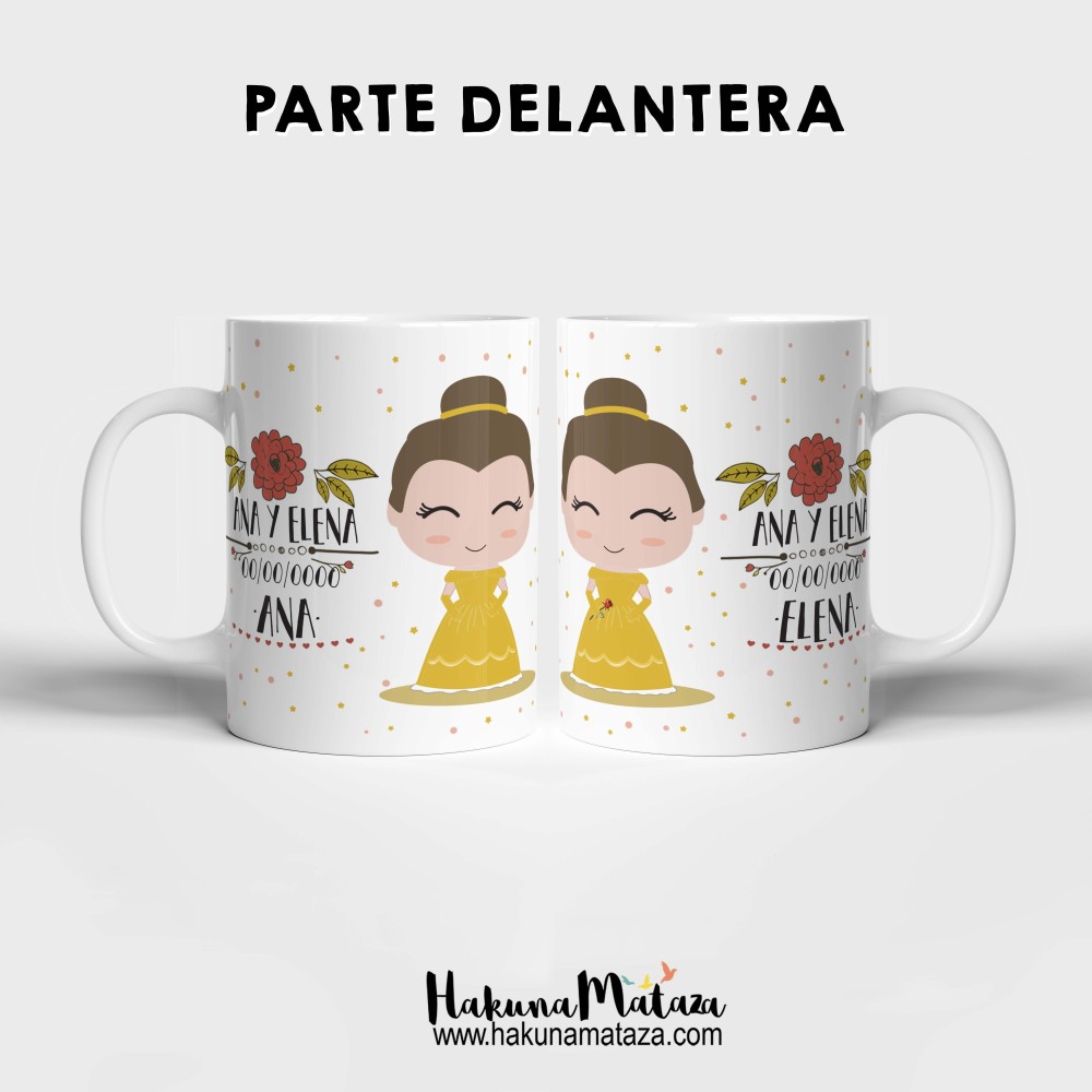 Pack de tazas personalizadas - Bella y Bestia (pareja)
