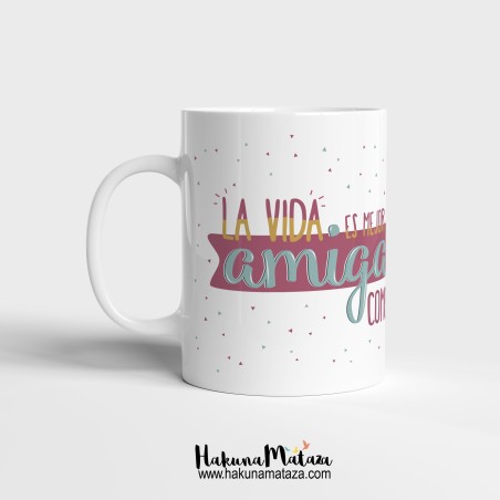 Taza personalizada - La vida es mejor con amigos como tú Taza personalizada - La vida es mejor con amigos como tú