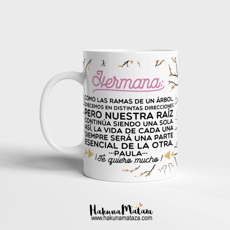 Taza personalizada - Hermano / hermana como ramas del mismo árbol Taza personalizada - Hermano / hermana como ramas del mismo árbol