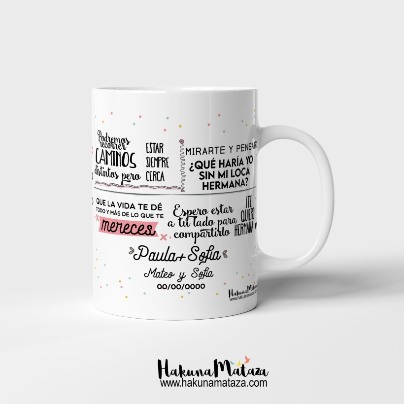Taza personalizada - Hermana / Hermano cuántas cosas... 2