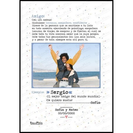 Lámina personalizada con foto - Definición de amistad Lámina personalizada con foto - Definición de amistad