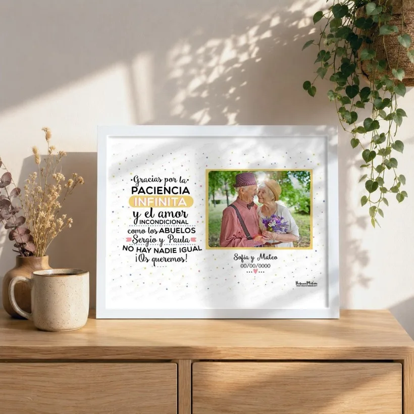 Lámina personalizada con foto - Como los abuelos no hay nadie igual | Hakuna Mataza