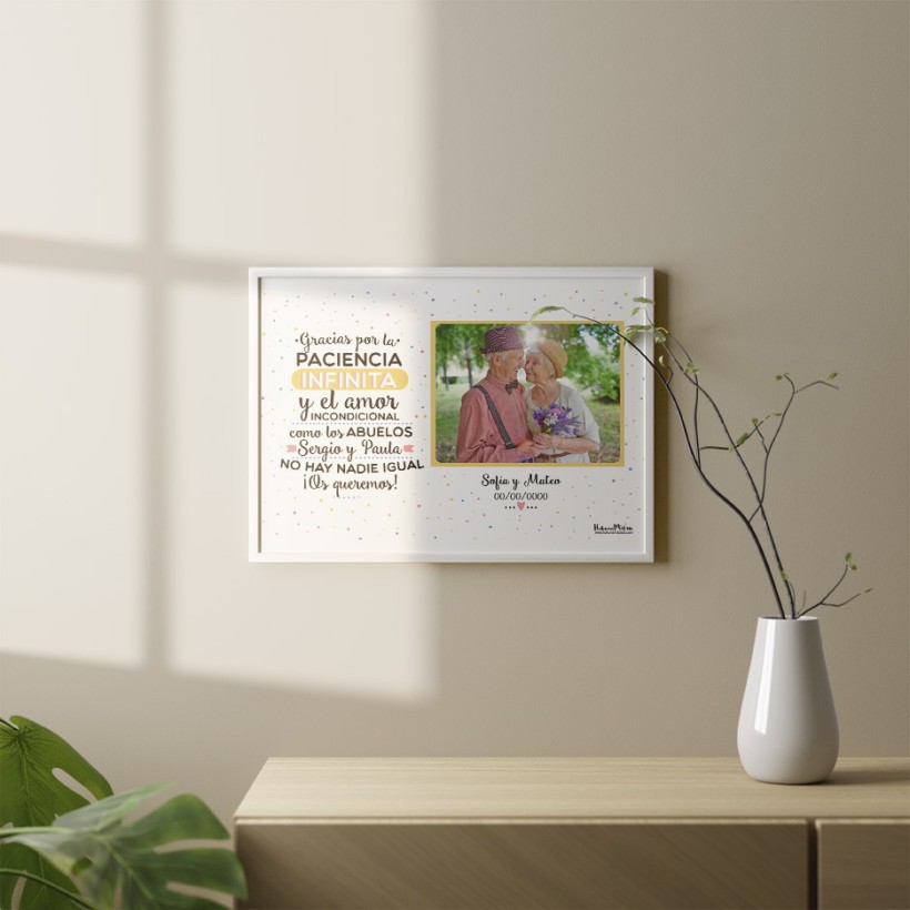 Lámina personalizada con foto - Como los abuelos no hay nadie igual Lámina personalizada con foto - Como los abuelos no hay nadie igual