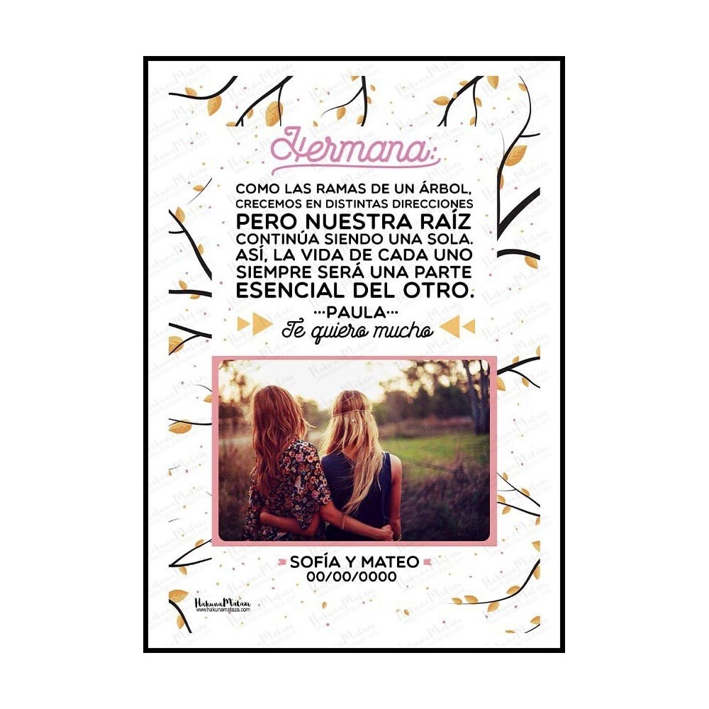 Lámina personalizada con foto - Como las ramas...