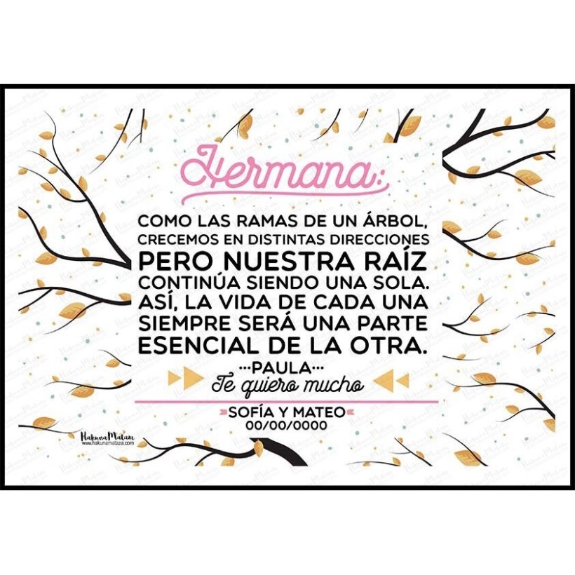 Diseño minimalista y elegante en la lámina 'Hermano: Como las ramas de un árbol 2