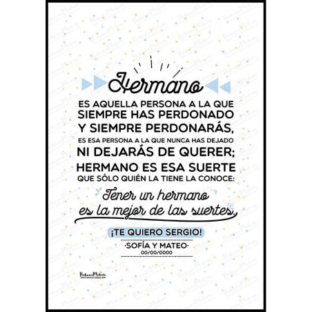 Lámina personalizada - Tenerte es la mejor de las suertes Lámina personalizada - Tenerte es la mejor de las suertes