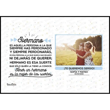 Lámina personalizada con foto - Tenerte es la mejor de las suertes